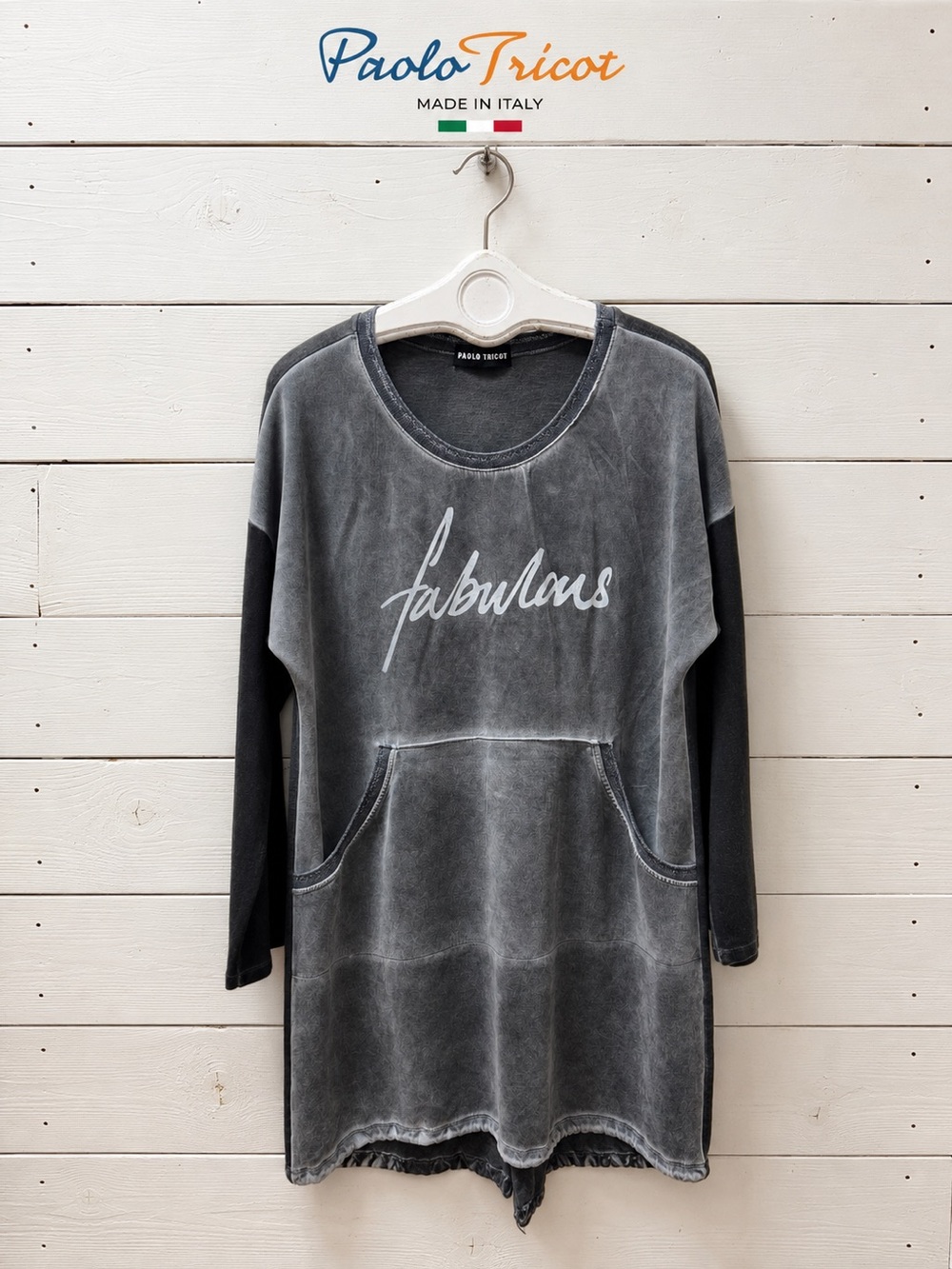 Paolo Tricot Grey Tunic Top – Size L